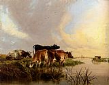 Thomas Sidney Cooper Cattle Watering painting